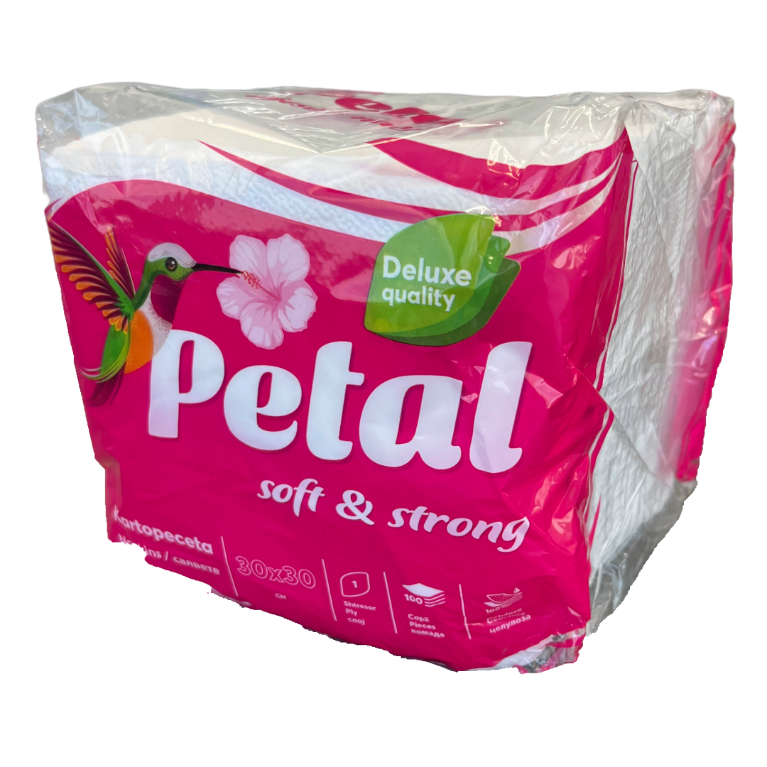 Petal Disposable Table Paper Napkins, 8" x 8", 100 per pack, 16 Pack per Case